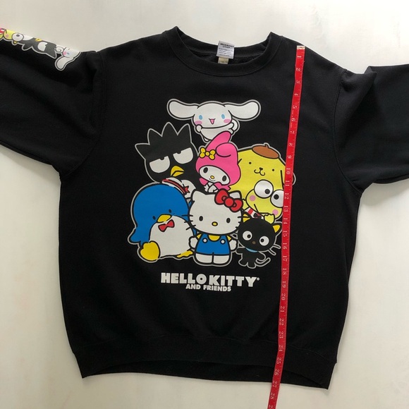Hello Kitty and Friends Black Crew Neck Sweatshirt Size Medium - Picture 9 of 9